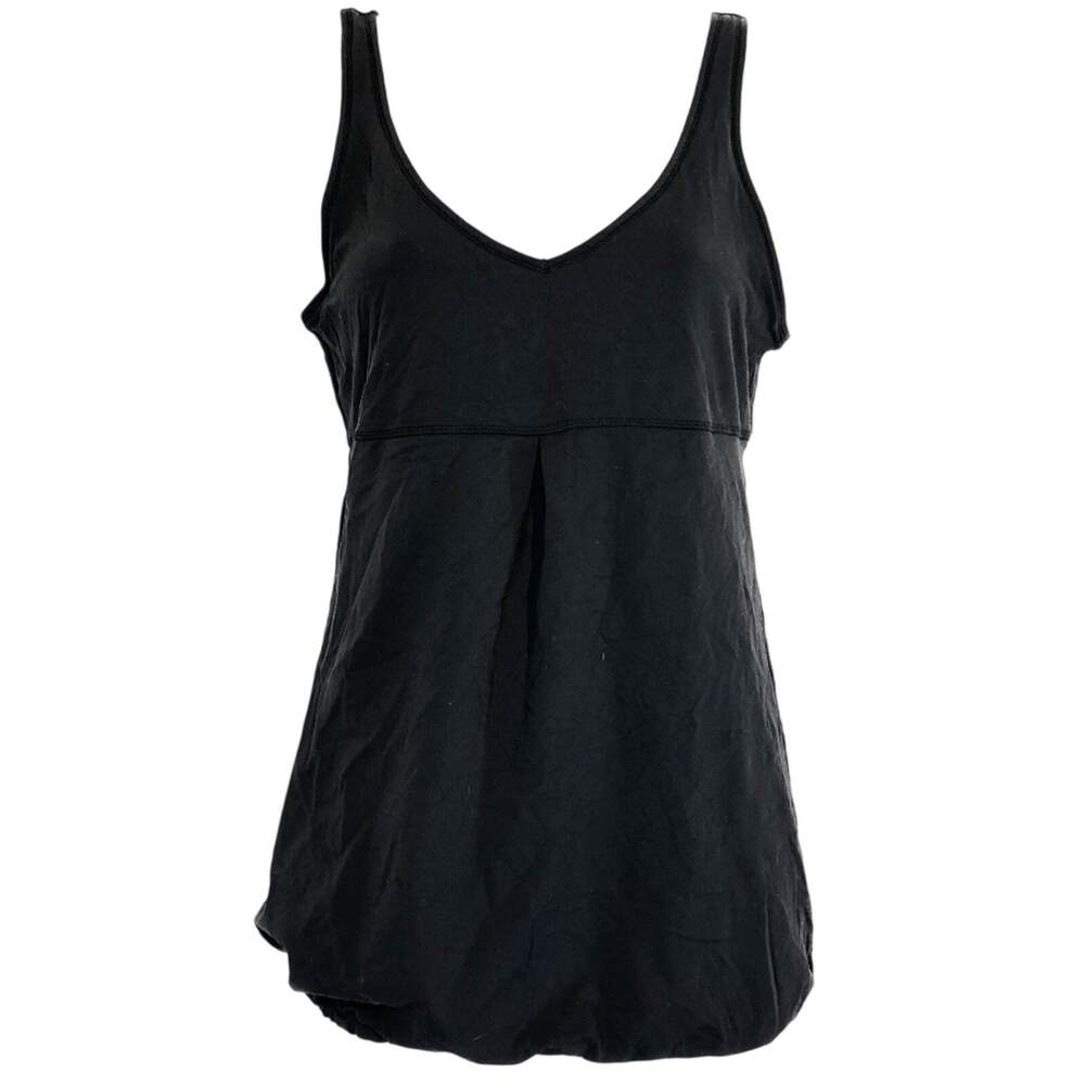 LUCY Black Blouson Gym Yoga Tank Top Shirt V-Neck sz Small